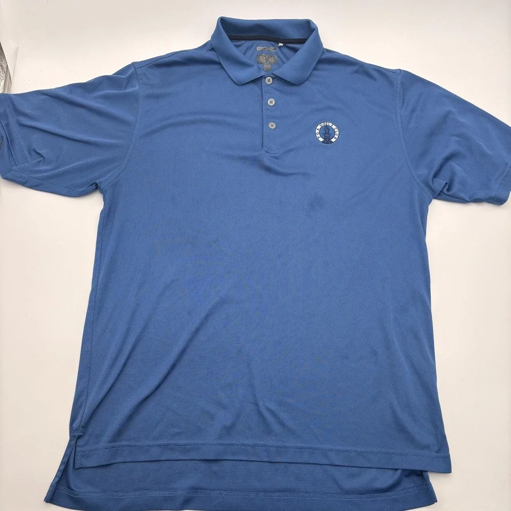 Adidas Polo Shirt Mens XL Blue PGA Golf Club‎ Argyle Moisture Wicking Golf